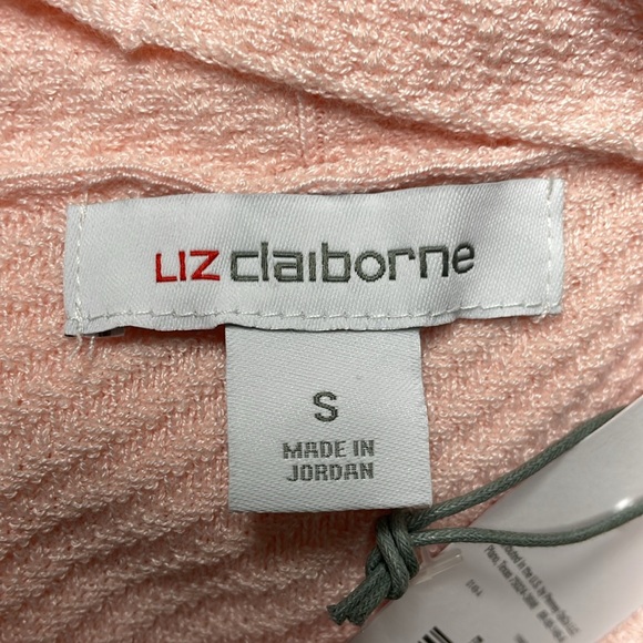 LIZ CLAIBORNE Cardigan Sweater English Rose Open Front Extended Shoulder Small - Picture 9 of 13